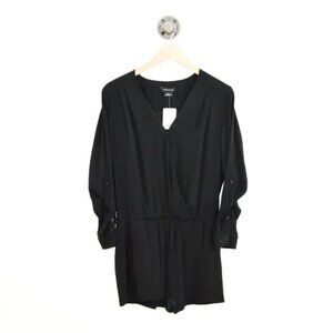 Trouve Black Long Sleeve One Piece Skort Jumpsuit